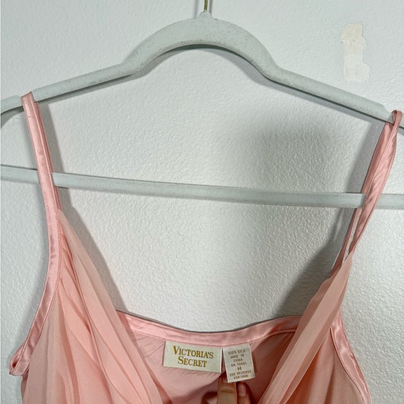 Vintage Victoria’s Secret 100% SIilk Pink Babydoll Slip Dress Women’s Sz M - Picture 9 of 9